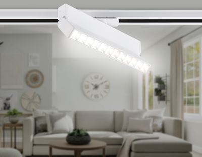Трековый однофазный светодиодный светильник GL 6816 WH белый LED 12W 4200K 24° 230*22*87