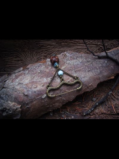 Бохо-брошь &quot;Следуя лесной тропой...&quot;