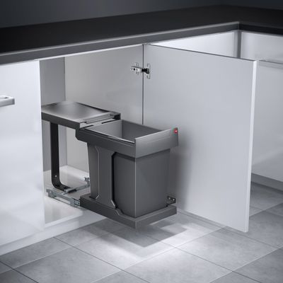 Встраиваемое мусорное ведро 20л Solo Hailo 3636001 выдвигается синхронно