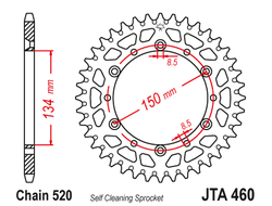 Звезда ведомая алюминиевая JT JTA460.52 (JTA460-52) (A460-52) для Kawasaki Off Road