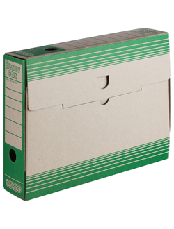Короб Архивный ATTACHE,75 мм,переплетный картон, зеленая