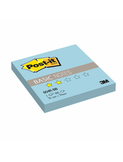 Блок самоклеящийся (стикер) POST-IT Basic, 76х76 мм, 100 л., голубой, 654R-BB