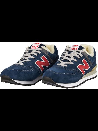 New Balance 574 Blue Red с мехом