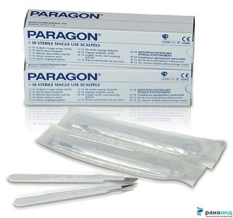 Скальпель Paragon № 12 (лезвие с пластиковой ручкой)