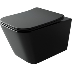 Унитаз подвесной Ceramicanova Metric CN3007MB с микролифтом, безободковый, черный матовый
