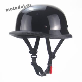 Шлем каска GXT 201 в ретро стиле, чёрный глянцевый
