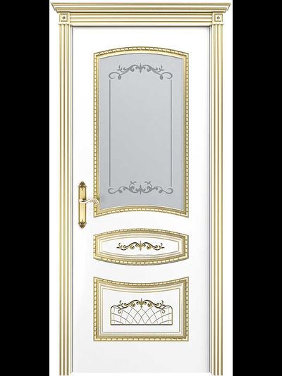 Соната   в цвете  белая эмаль со стеклом