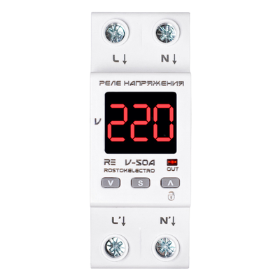 Реле защиты по напряжению однофазное 50 А, 230 В, фото 2