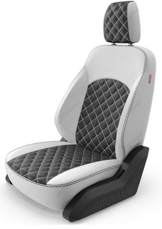 Чехлы "Автофрант" из экокожи  [ромб до середины 3D]