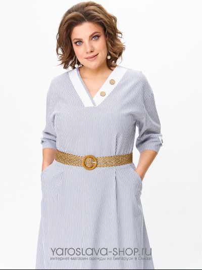 Женское платье А- силуэта в полоску