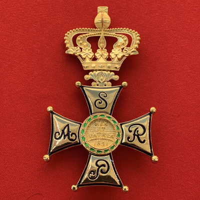 Орден Виртути Милитари или Военного Достоинства 1-й степени со стразами и бантом из муаровой ленты. Полноразмерная копия LUX! Лот № 60.