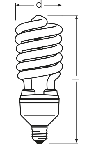 Энергосберегающая лампа CFL Osram Dulux EL HO 65w/827 Е40