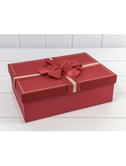 Коробка подарочная с бантом (красная), 23*17*6,5см