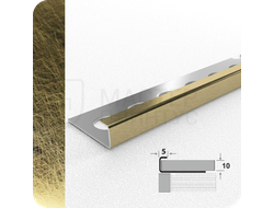 Профиль окантовочный для плитки Лука К 10НСВ(304).2700.042 Вибрация шампань