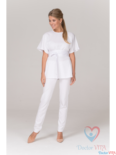 БЛУЗА МЕДИЦИНСКАЯ DR.SUPER &quot;Flora&quot; БЕЛАЯ