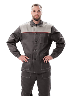 Костюм мужской "Дамаск" летний т. серый со св. серым