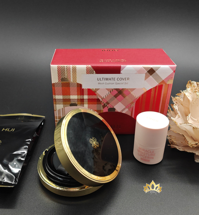 O'HUI ULTIMATE COVER Mesh кушон со стойким сатиновым покрытием тон 01 светлый беж 15гр, 1 зап. блок, в подарок бальзам липсерин