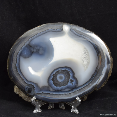 Агат - полированный спил - 158*120*6мм