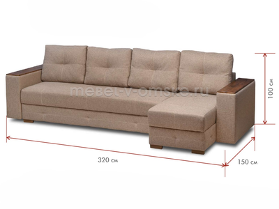 Диван угловой Токио-Б-МДФ (тик-так)