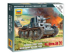 Сборная модель: (Звезда 6130) Немецкий легкий танк PZ.KPFW.38 (T)