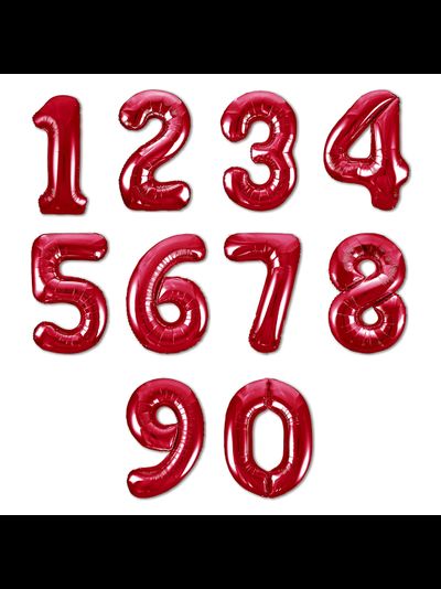 Фольгированные цифры красные 102 см
