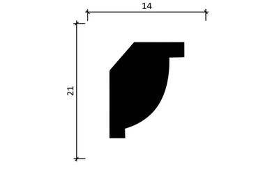 Потолочный плинтус DECOR-DIZAYN DD09, из дюрополимера, под покраску, ударопрочный