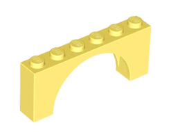 Arch 1 x 6 x 2 - Medium Thick Top without Reinforced Underside, Bright Light Yellow (15254 / 6074923 / 6278430)