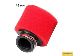 Фильтр воздушный нулевик №2 (d - 45 мм) поролон красный (косой)