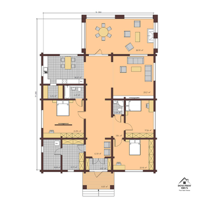 Дом из клееного бруса "Дубрава": компактная элегантность и функциональность 266 м²