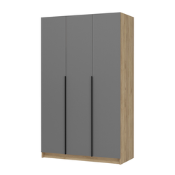 Лион ШК 02 Шкаф 3-х дверный дуб крафт золотой/графит ш*в*г 1200х2000х550 мм