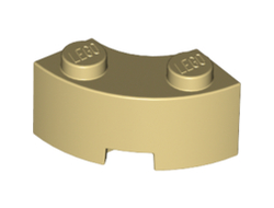 Brick, Round Corner 2 x 2 Macaroni with Stud Notch and Reinforced Underside, Tan (85080 / 6055868)