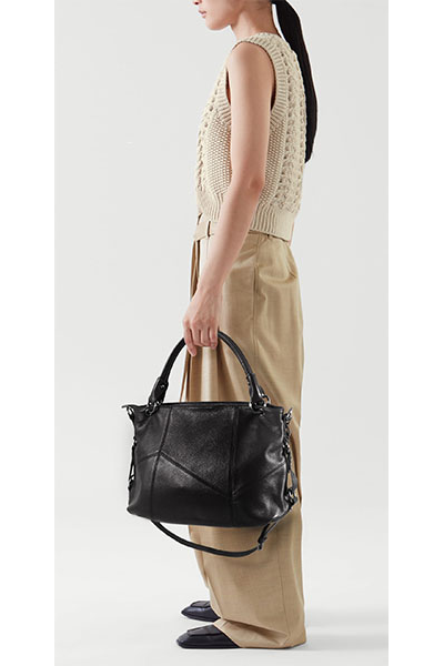 (АРТИКУЛ: 8514/0/42) СУМКА ЖЕНСКАЯ СРЕДНЕГО РАЗМЕРА, НАТУРАЛЬНАЯ КОЖА, ЧЕРНАЯ, РЕМЕНЬ ЧЕРЕЗ ПЛЕЧО