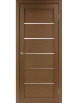 OPTIMA PORTE/ TURIN 506 ОРЕХ КЛАССИЧЕСКИЙ/ САТИН СВЕТЛОЕ. ПОЛОТНО ОСТЕКЛЕННОЕ