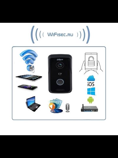 DaHua VTO2111D-WP WiFi/LAN панель видеодомофона с интерком связью, ночное видение, считыватель карт доступа Mifare, с DVR, HD