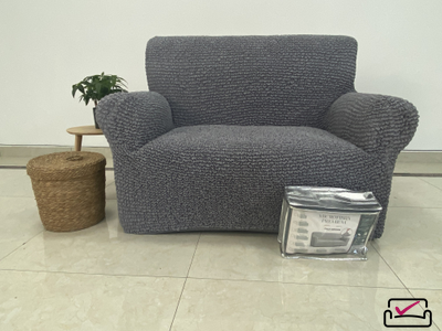 Чехол на 2хм диван Микрофибра Грэй. Защита для мягкой мебели от животных.