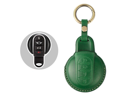 Чехол для ключа Мини Купер, Кантримен, клабмен (зелёная кожа) 4 кнопки