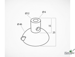 Присоска силиконовая с тремя отверстиями Усиленная