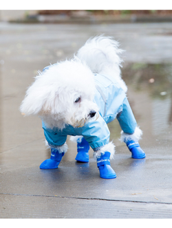 Сапожки резиновые голубые для собаки