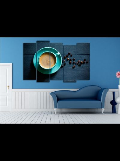 Модульная картина &quot;Бирюзовая чашечка кофе&quot;