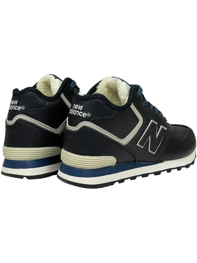 New Balance 574 High Leather Blue с мехом мужские