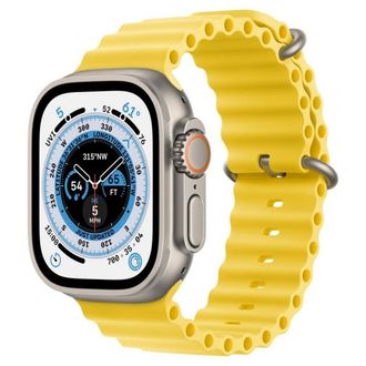 Apple Watch Ultra 49 мм Titanium Case, титановый/желтый Ocean Band