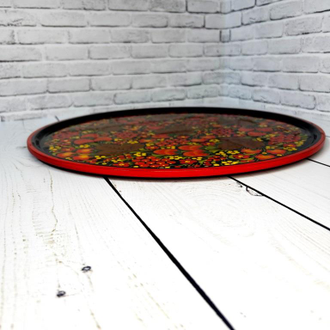 Тарелка Круглая 40 см поднос с росписью Хохлома