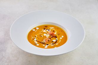 Крем-суп тыквенный  с лангустинами (350/50 г.)