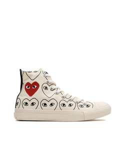 Кеды Converse Comme des Garcons Play белые высокие с сердечками 168985C оригинал фото