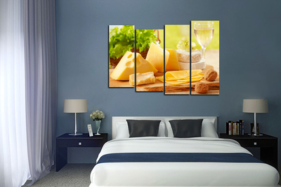 Модульная картина "Сочетание сыров"