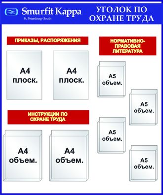 Стенд «Уголок по охране труда». Вариант 2.