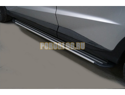 Пороги алюминиевые ''Slim Line Silver'' 1720 мм для Jetour X70 Plus 2023-