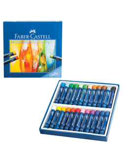 Пастель масляная художественная FABER-CASTELL "Oil Pastels", 24 цвета, круглое сечение, 127024