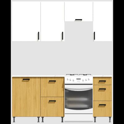 Кухня эконом 1,5 метра (600х500х400) Цвет: Белый/Дуб Сонома