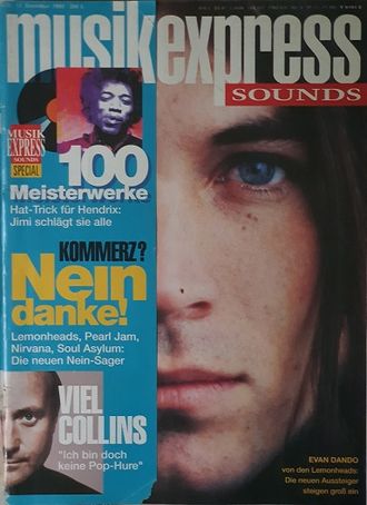 Musikexpress Sounds Magazine December 1993 Evan Dando, Иностранные музыкальные журналы, Intpressshop